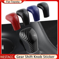 Carbon Fiber Car Gear Shift Knob Cover Trim Sticker for Toyota Camry 2018-2020 Avalon Corolla Hatchback 2019 2020 Accessories