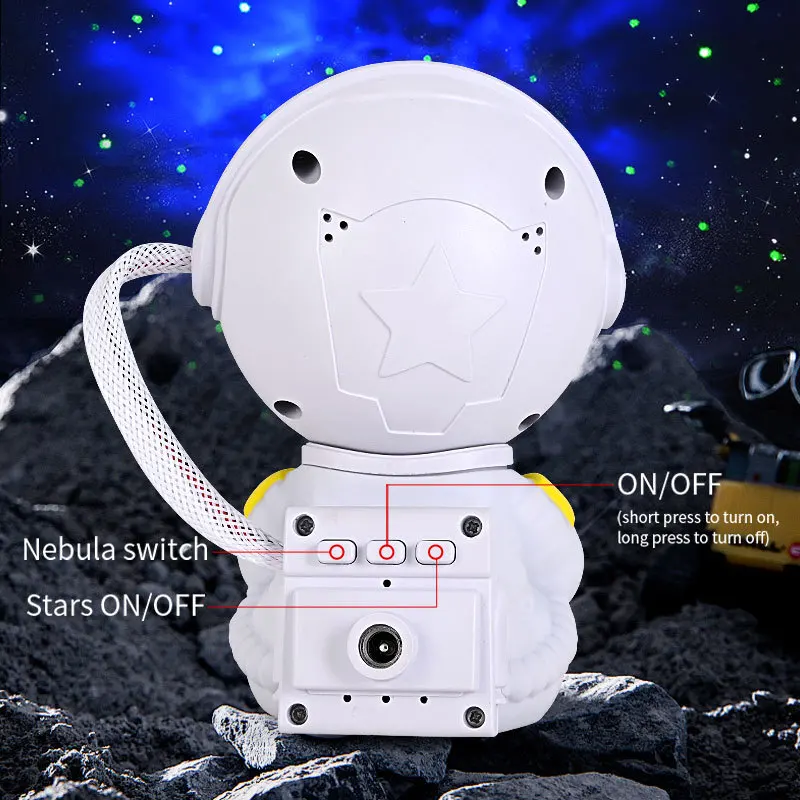 Sitting Astronaut Star Projection Lamp Full Sky Star Bedside Ornament Atmosphere Night Light Spaceman Laser Nebula Lamp