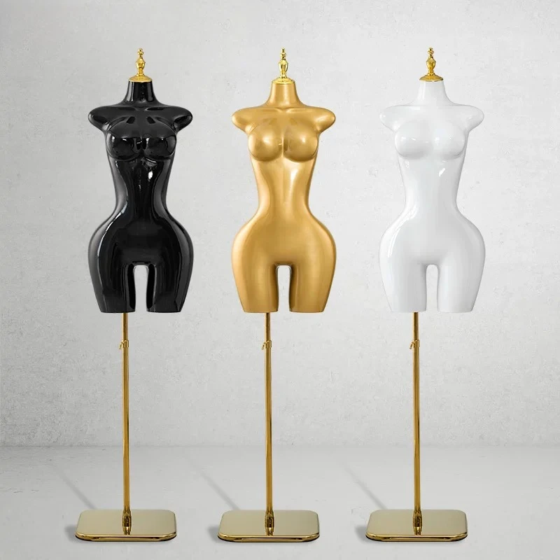 African Style Plus Size Female Half Body Mannequin Torso, Big Bust & Big Hip Dress Form for Clothing Window Display