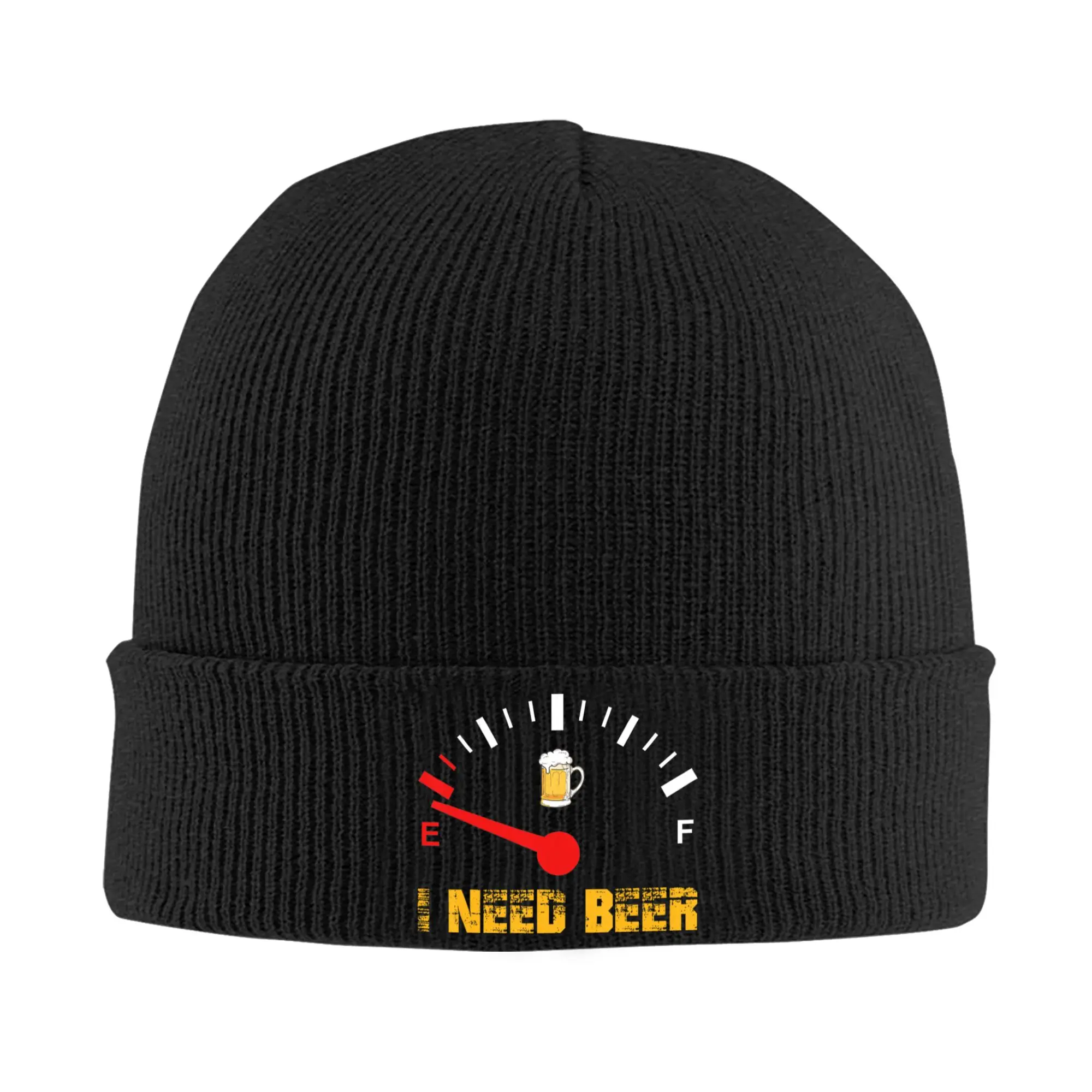 I Need Beer Funny Drinking Knitted Hat Beanies Winter Hats Warm Unisex Fashion Fuel Odometer Cap for Men Women Gift