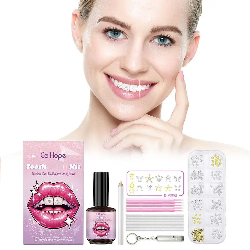 Kit de pierres précieuses pour les dents, cosmétique, décoration dentaire, perceuse, blpolaire, beauté, personnalité, style, éclaircir, Rotterdam, maquillage, B8B2