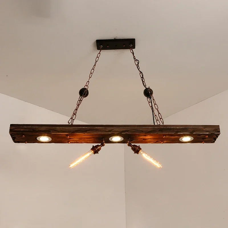 Industrial style Bar pendant light LOFT Retro Solid Wood Pendant Lamps Personality E27 Edison Bulb  Suspension  home decoration