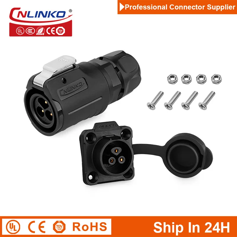 Cnlinko LP16 Aviation 3pin M16 Waterproof Solder Plug Socket Wire Joint Power Connector