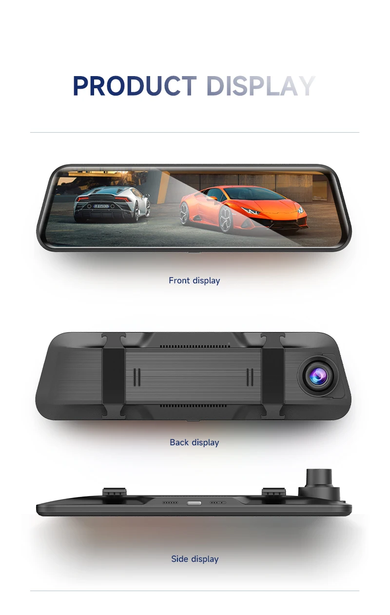 AD813 Dash Car Cameras Auto Video Recording Camera Car Recorder 1080P Rearview Mirror Dash Cam