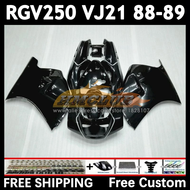 Body Kit For SUZUKI SAPC black stock VJ21 RGV250 88 89 18No.66 RGVT250 VJ 21 RGV-250 RGVT RGV 250 CC 1988 1989 Full Fairing Set