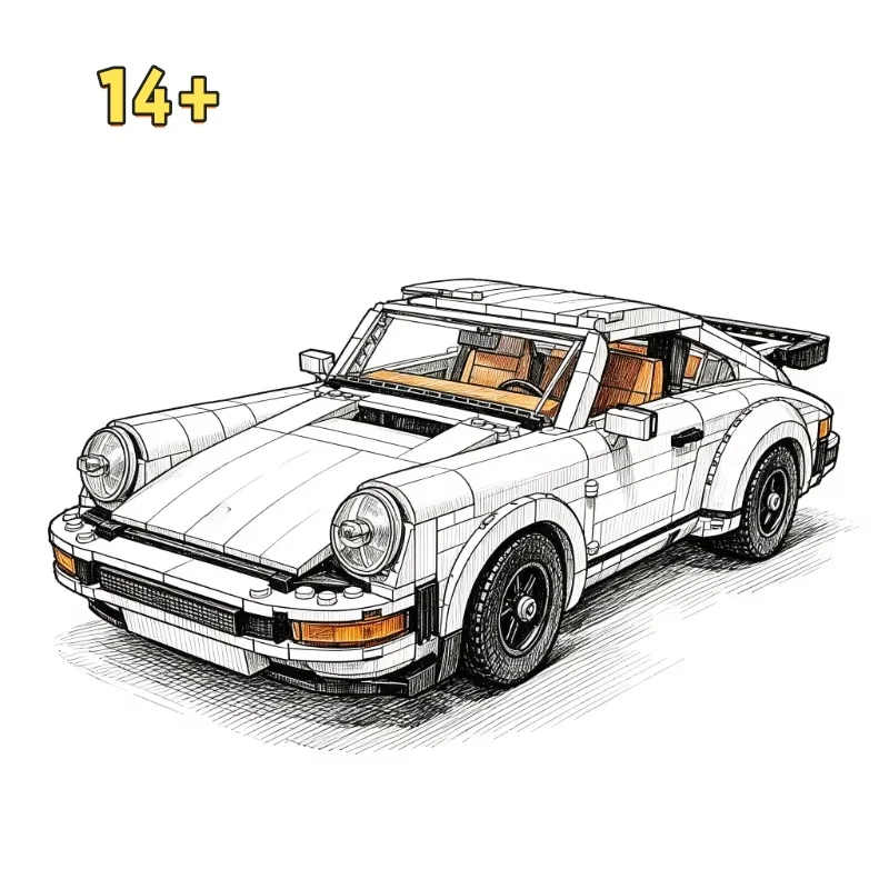 2026 Classic 1458-Piece Retro Racing Car Puzzle Model Kit Two-in-One MOC Hidden Toys Enthusiast Car Birthday Gift
