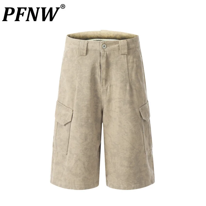 

PFNW Men Multi-pocket Short Cargo Pants Straight American Casual Shorts Simple Menwear 2024 Summer New Trendy Male 28W3816