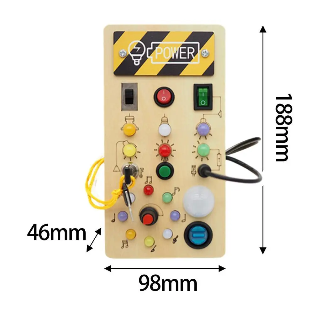 Tablero ocupado de madera con luz LED, juguete sensorial, actividades para niños pequeños en edad preescolar