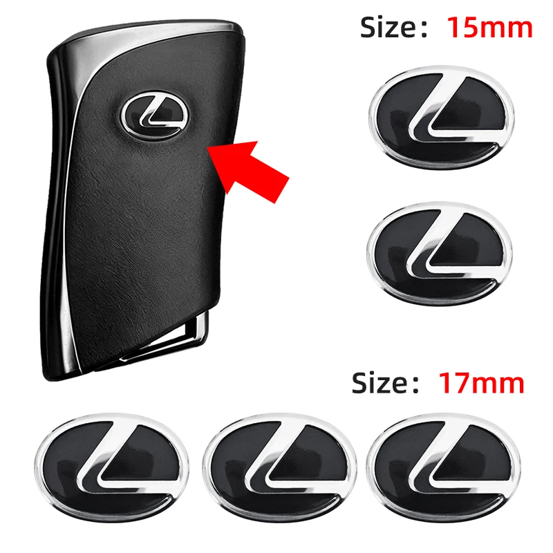 Adesivos de Emblema de Logo para Chave Remota de Carro em Alumínio 15mm 17mm, Acessórios para Lexus CT200H IS300H IS200 IS250 RX350 NX200 GS430 RX300