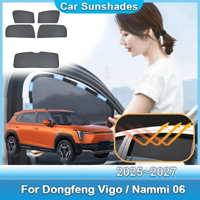 Car Mesh Sunshade For Dongfeng Vigo Nammi 06 2025-2027 Heat Insulation UV Protection Sun Shade Privacy Curtain Car Accessories