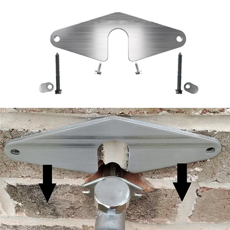 B23B Spigot Mounting Plate For Outdoor Faucet Repair-No Faucet Removal Thick Aluminum Securing Plate