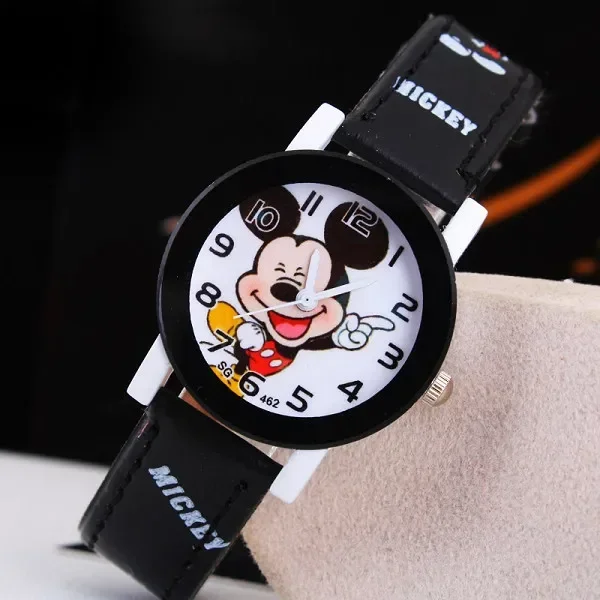 Cool Mickey Cartoon WristWatch for Children Girls Leather Digital Watches Kids Boys Christmas Gift Wrist Watch