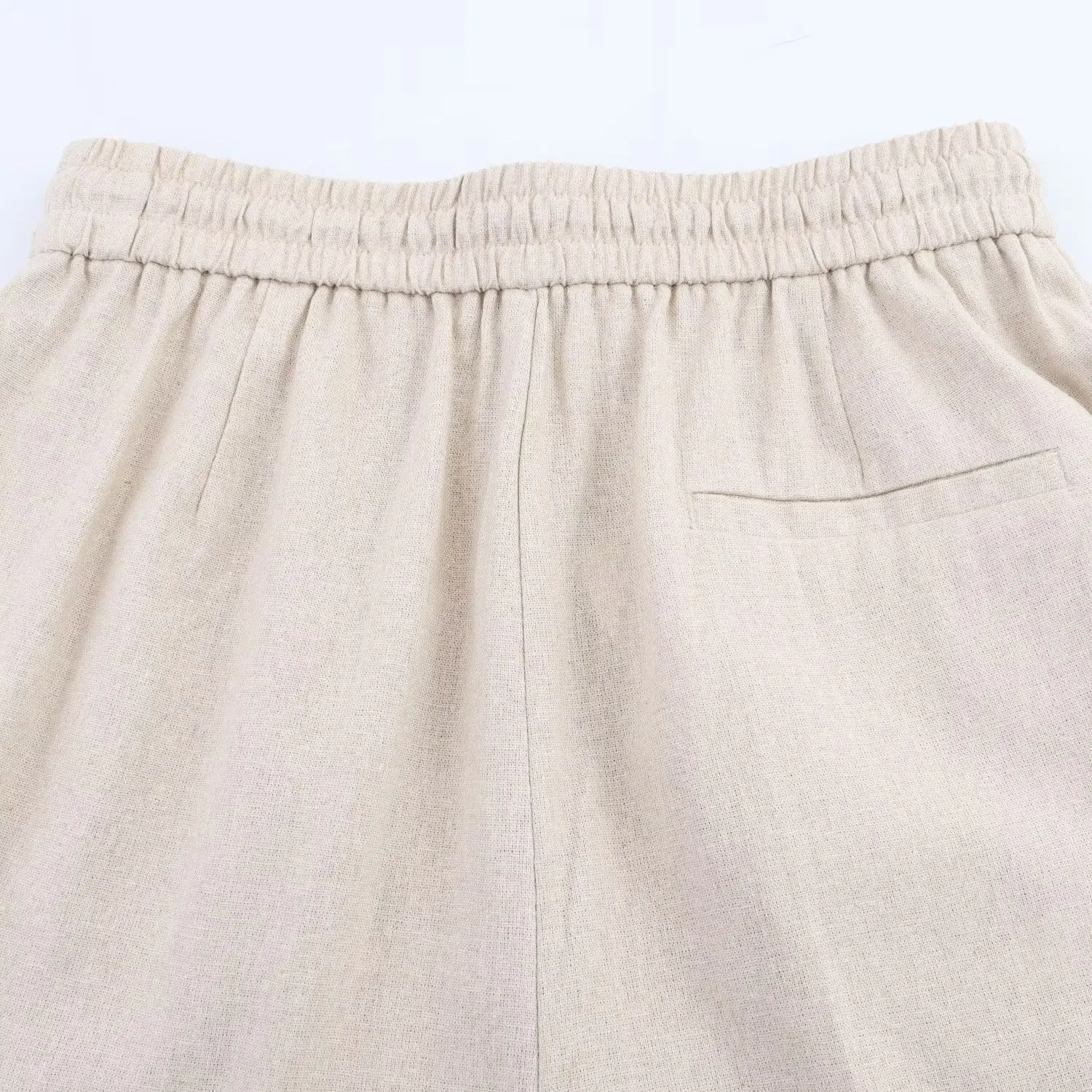 2025 Zomer Nieuwe Producten Vrouwen Effen Kleur Casual Commuter Linnen Gemengd Rechte Hoge Taille Casual Broek 9929/041