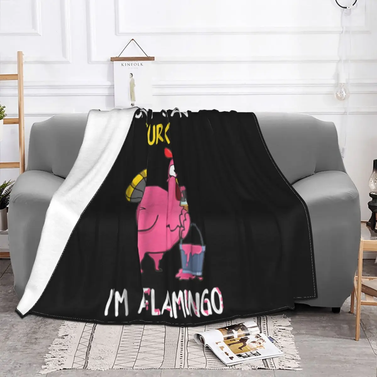 Hot I Dont See Any Turkey Im A Flamingo Thanksgiving Fun Promotion Cheap Sale New Arrival Throw Blanket