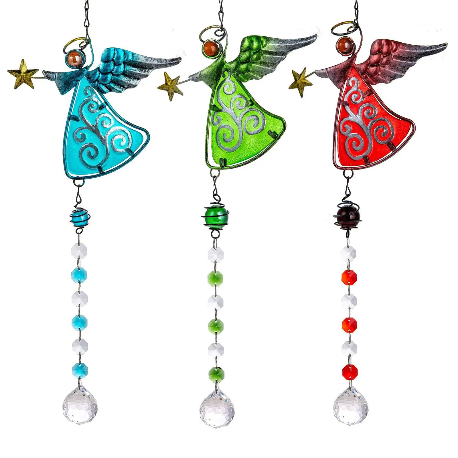 5cm Crystal Angel Window Hanging Pendant Yard Patio Porch Decorative Windchime Sunlight Reflector Wind Chimes Gifts