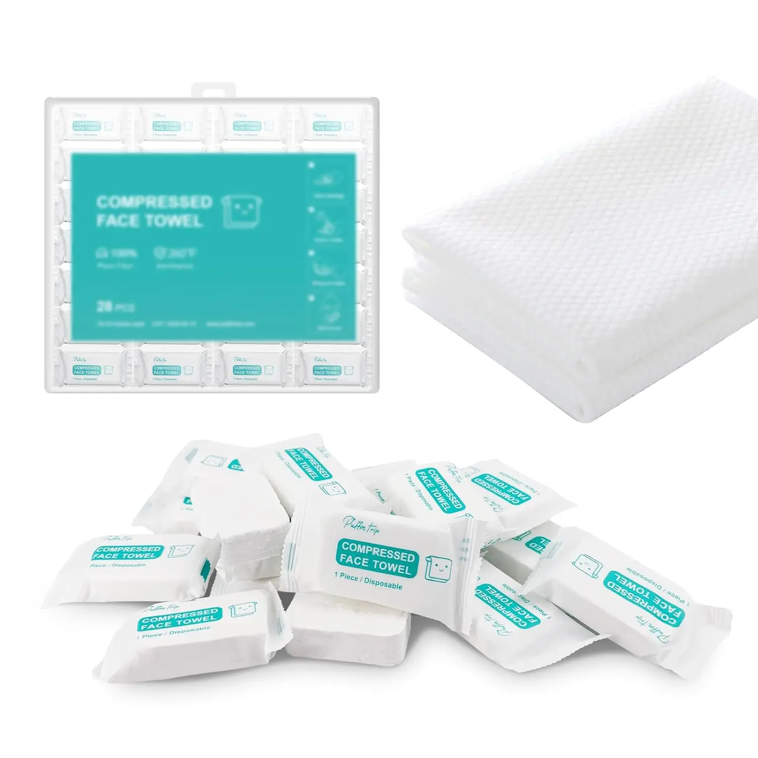 

28 шт. Сжатые полотенца для лица 15''x10'', толстые, многоразовые, для путешествий, кемпинга, снятия макияжа