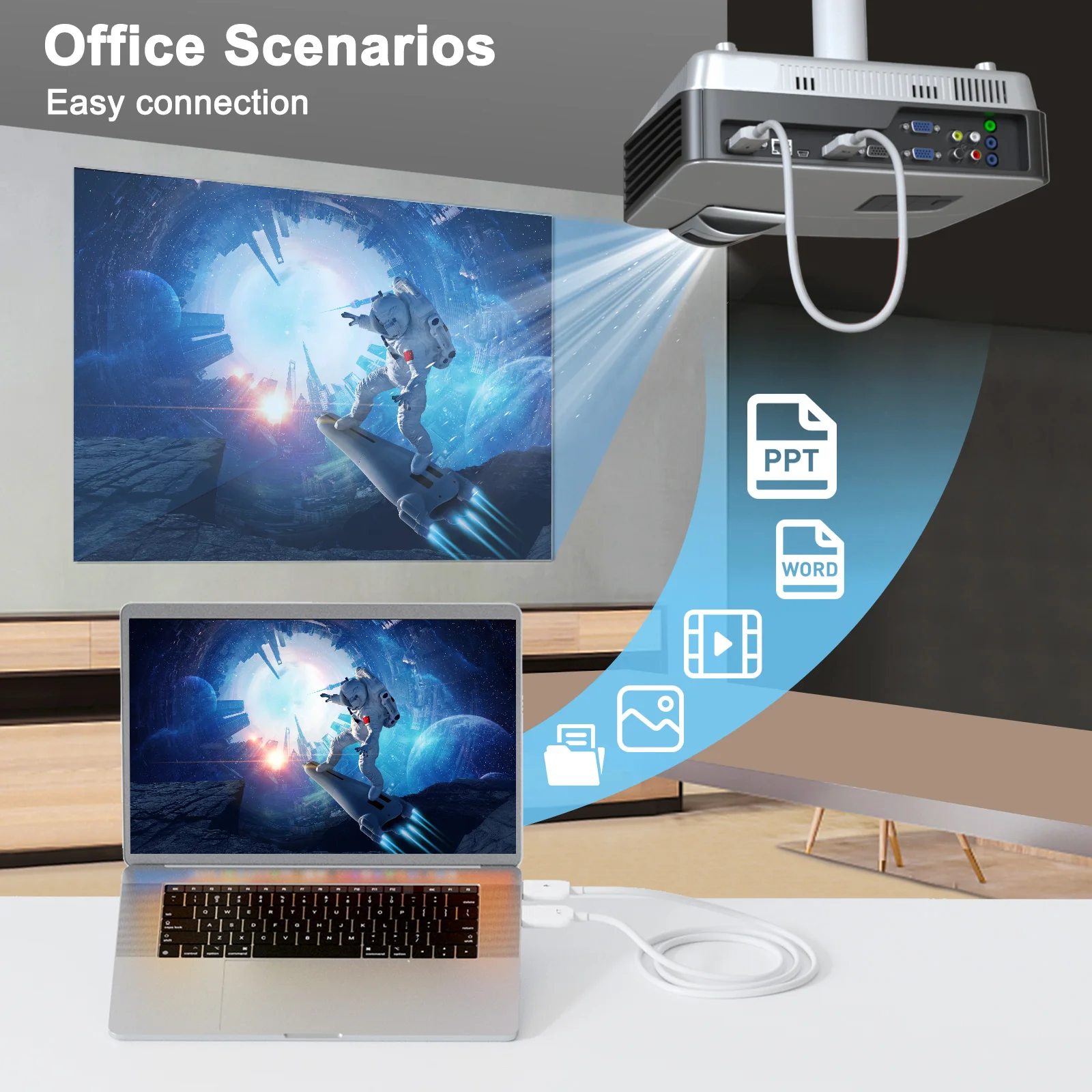 Wireless HDMI Transmitter and Receiver 1080P Mirroring Wireless HDMI Adapter Computer Video/Audio/Files on the same screen to TV