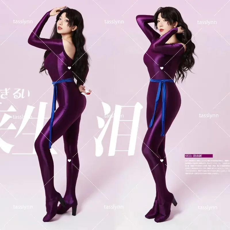 QQ34Cat's Eye Tam Hitomi Ai 의상 Rui KISUGI Sylia Bodysuit Alexia Chamade Zentai Suit with Belt