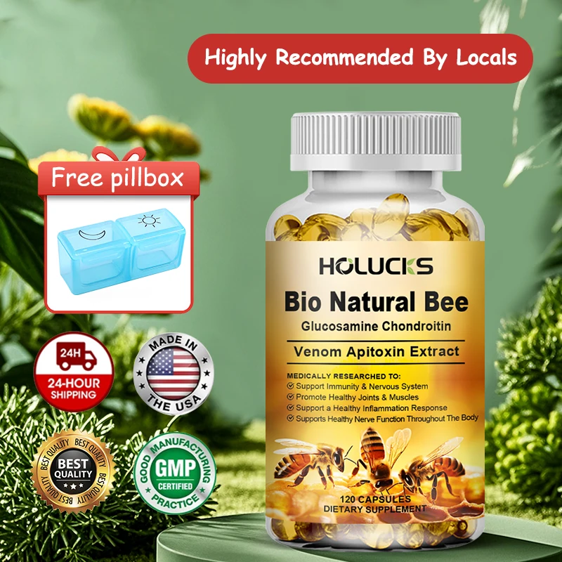 

Bio Natural Bee Glucosamine & Chondroitin Capsules, Support Optimal Joint Function, Flexibility & Overall Comfort, Bone Health