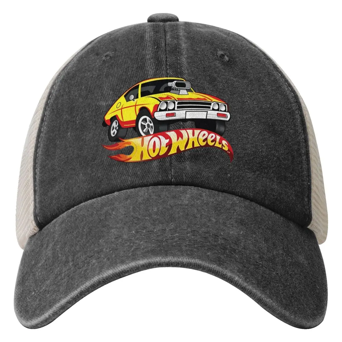 HotWheels Cartoon Toy Car Baseball Cap American y2k Retro Women Men Mesh Trucker Hat Wholesale Print Outdoor Gym Baseball Caps