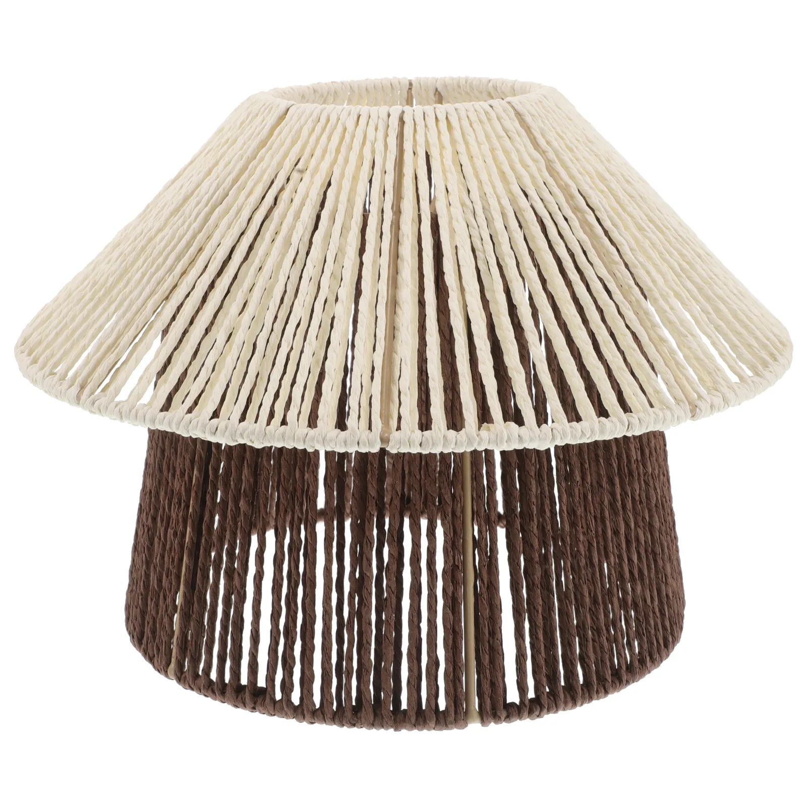Faux Rattan Lampshade Paper Rope Woven Pendant Light Shade Ceiling Lamp Cover Rustic Boho Hanging Light Shade Boho Lampshade