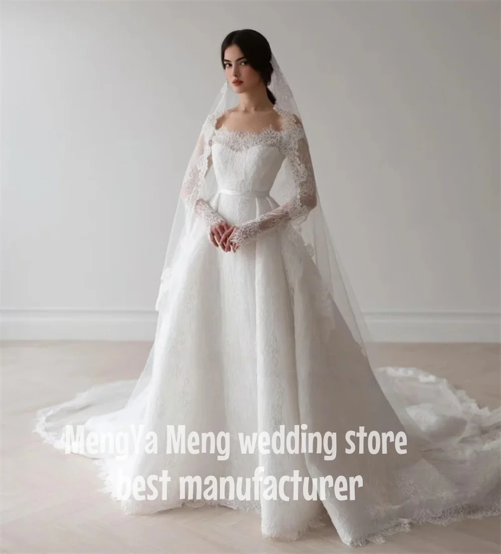 ZHUISHU 2025 ปิดไหล่ชุดแต่งงานลูกไม้ Elegant A Line Sweap Train ชุดเจ้าสาวผู้หญิง Classy ชุดเจ้าสาวที่กําหนดเอง