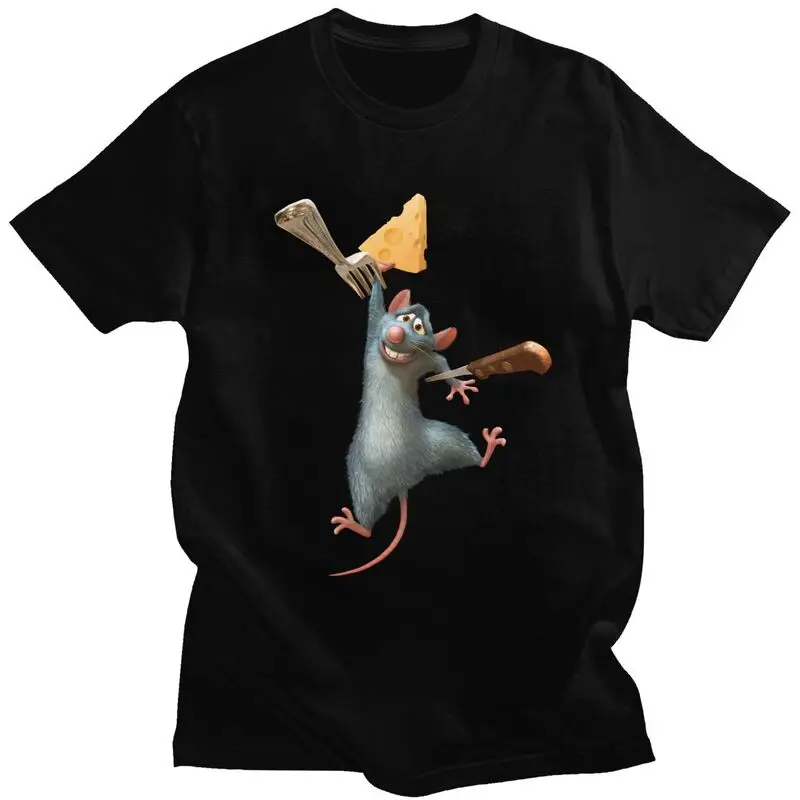 Ratatouille Chef Cartoon T Shirts Men Cotton Tee Tops Tshirt Short Sleeve Urban T-shirt Clothes