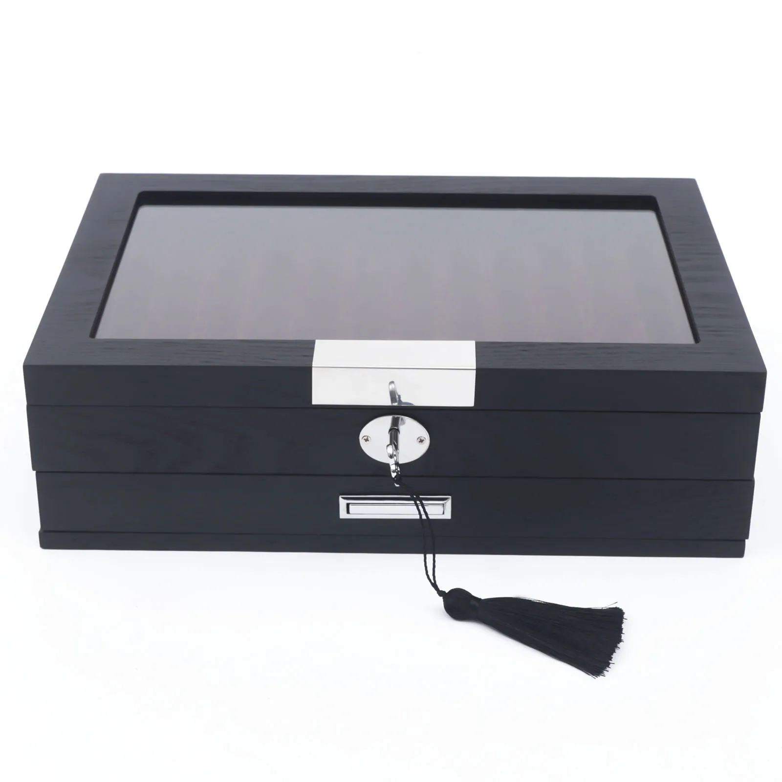 Wood Pen Display Box Luxury Fountain Pen Collector 12 Slot Pen Storage Organizer Case with a Key