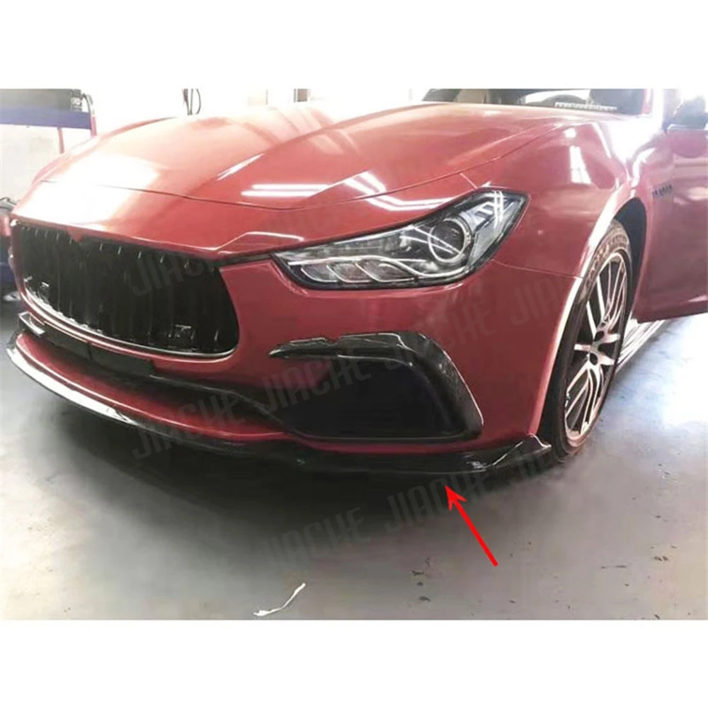 

JIACHE передний бампер из углеродного волокна, спойлер на подбородке для Maserati Ghibli 2014-2017, Стайлинг автомобиля, передний бампер, разделители губ