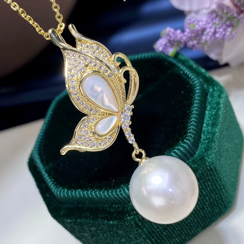

Natural Freshwater Pearl Pendant Female 14K Gold Injection 13... 14Mm Circle Strong Light