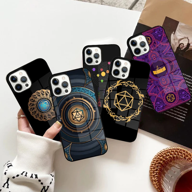 Magical Polyhedral D20 Dice Phone Case Strong Magnetic for iPhone 15 16 14 13 Pro Max 11 12 Mini Magsafe Wireless Charging Cover