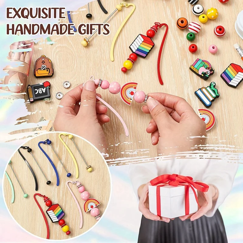 156 Pcs Beadable Bookmarks Back To School Supplies Bookmarks DIY Beaded Bookmark For Student Teacher Book
