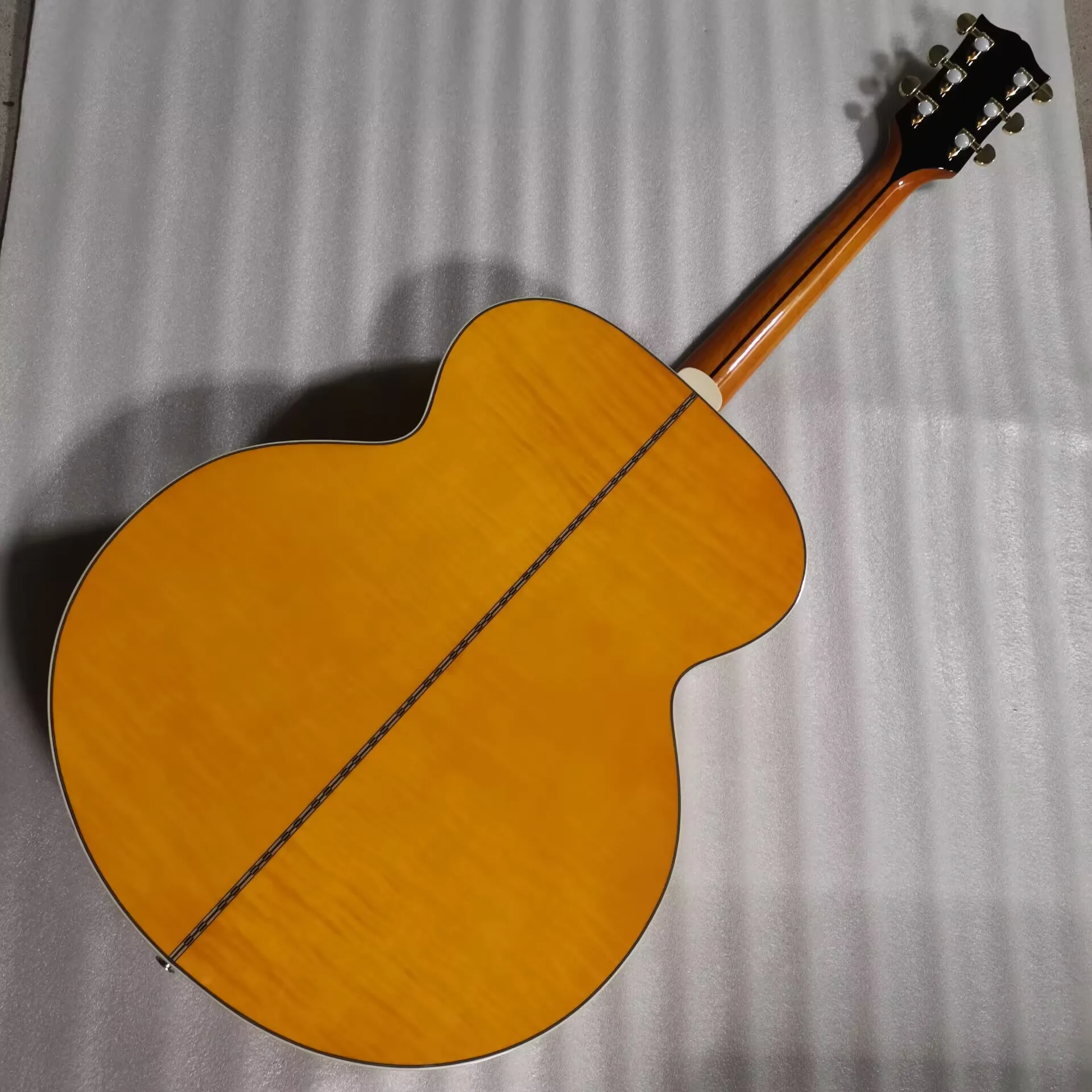 

Гитара блондинка 42 дюйма, классическая акустическая гитара в западном стиле, фолк-гитара из пламенного клена в стиле SJ200 с звукоснимателями с звуковым отверстием