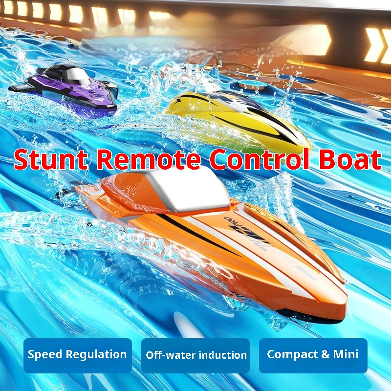 TY Mini Remote Control Boat 24G Dual Motor High Speed Waterproof Stunt Rolling Water Induction RC Boat For Pools Lakes Outdoor