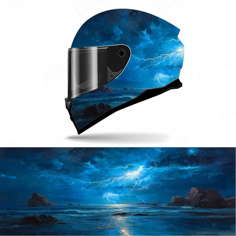 

Наклейки на анфас Thunderstorm — прочный и водонепроницаемый ПВХ, самоклеящаяся эстетическая наклейка на шлем для гонок на мотоциклах, спорт