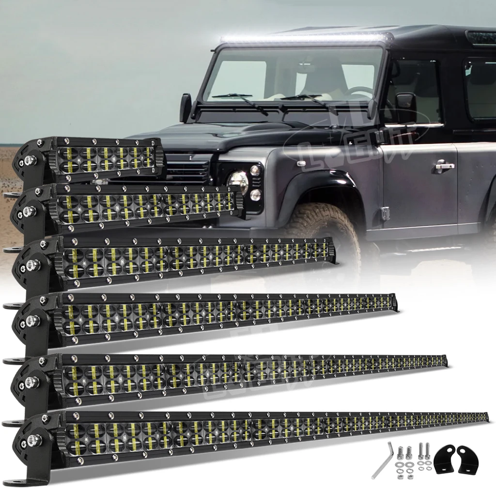 UNISHIINE 2 rangées LED travail lumière Spot inondation SUV ATV pick-up voiture 4x4 4wd tout-terrain LED toit barre lumineuse pour tracteur barre LED