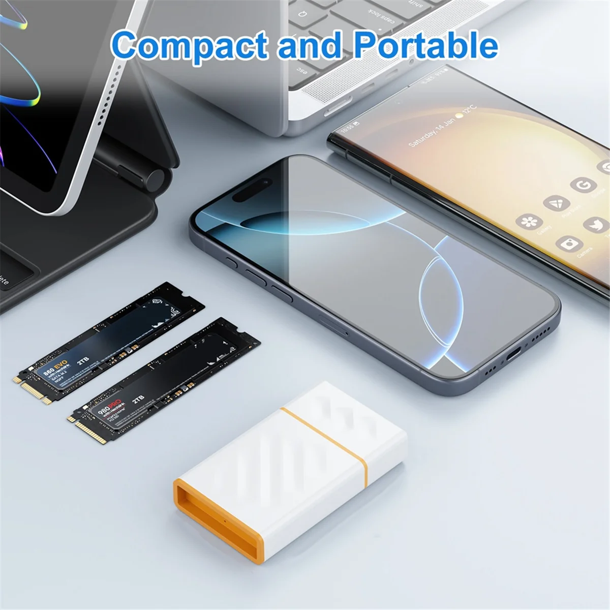 ABJZ tipo C y USB3.1 10Gbps M.2 NVME/SATA SSD caja SSD M2 SSD caja de disco duro externo para 2230 2242 2260 2280 SSD