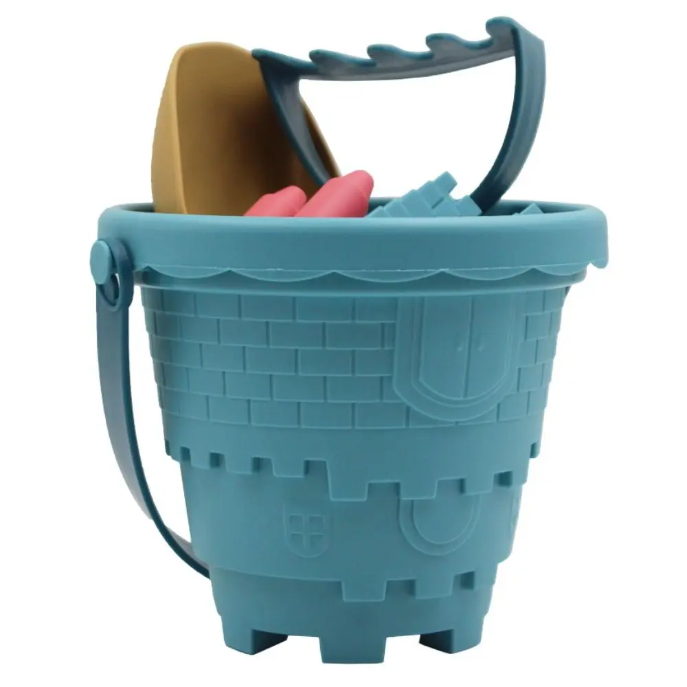 6PCS Gift  Plaything Outdoor Game Sand  Set Digging Sand Kit Shovel Rake Mold Beach Castle Bucket