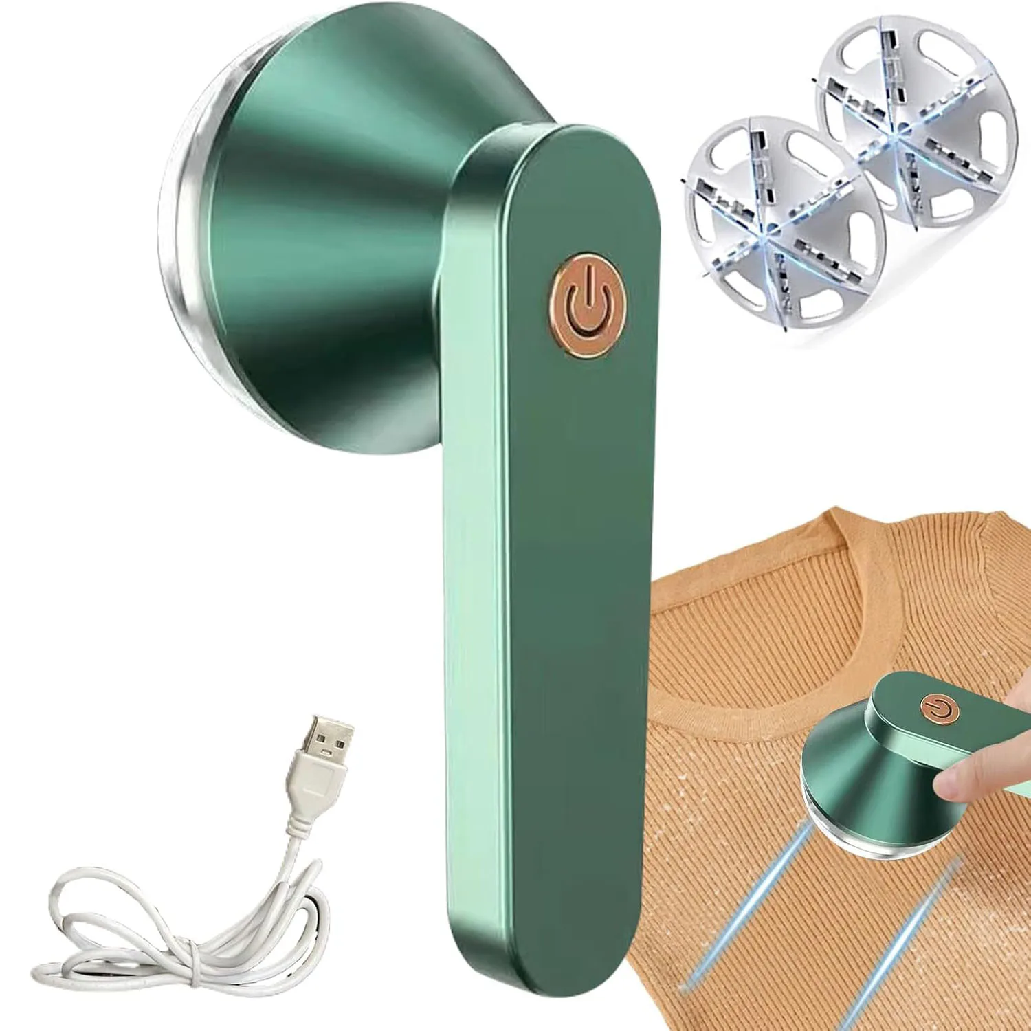 Rechargeable Lint Remover for Clothes- Electric Lint Shaver and Fabric Shaver with Replaceable Heads for Sweater,Blanket Clipper