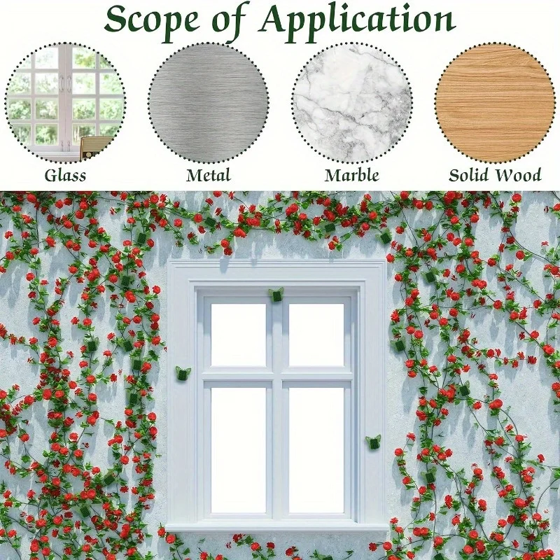 20pcs Spring Butterfly Shape Vine Fixer Clips with Adhesive Stickers-Invisible Holder for Climbing Plants Indoor Outdoor Fixing