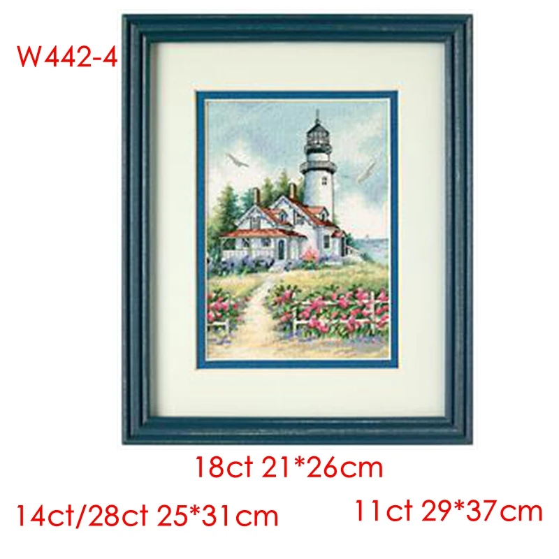 Cross Stitch Kit Lighthouse 4 28ct 18ct 14ct 11ct can be Customized Printed cloth hand Embroidery Material Kit