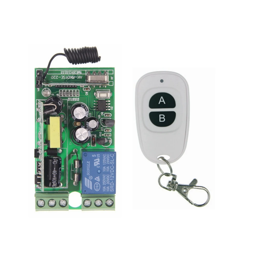 Szerokie napięcie AC 85V-265V 110V 220V 230V 1 kanał 1CH pilot bezprzewodowy RF odbiornik System przełączania LED + nadajnik