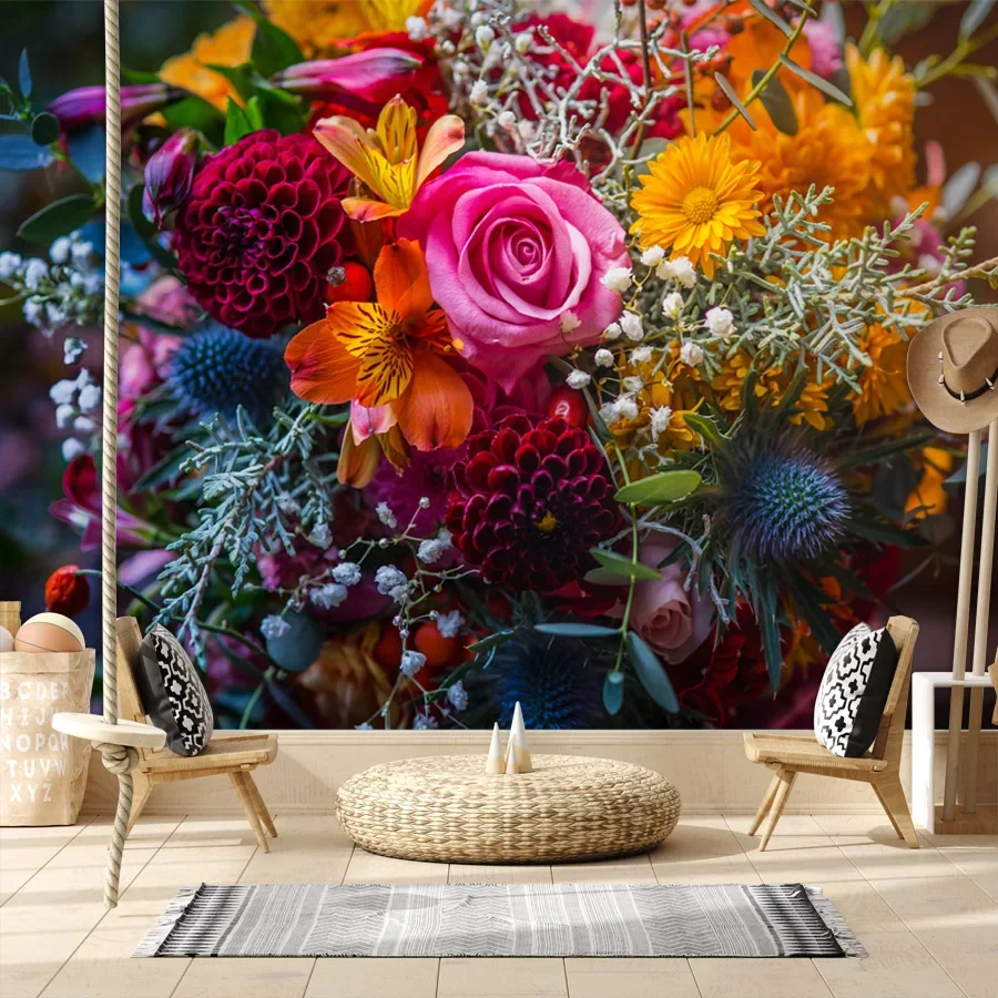 

Modern Custom Self Adhesive Wallpaper Accept for Bedroom Walls Wall Panel Papers Home Decor Contact Paper Rose Floral Sofa Mural