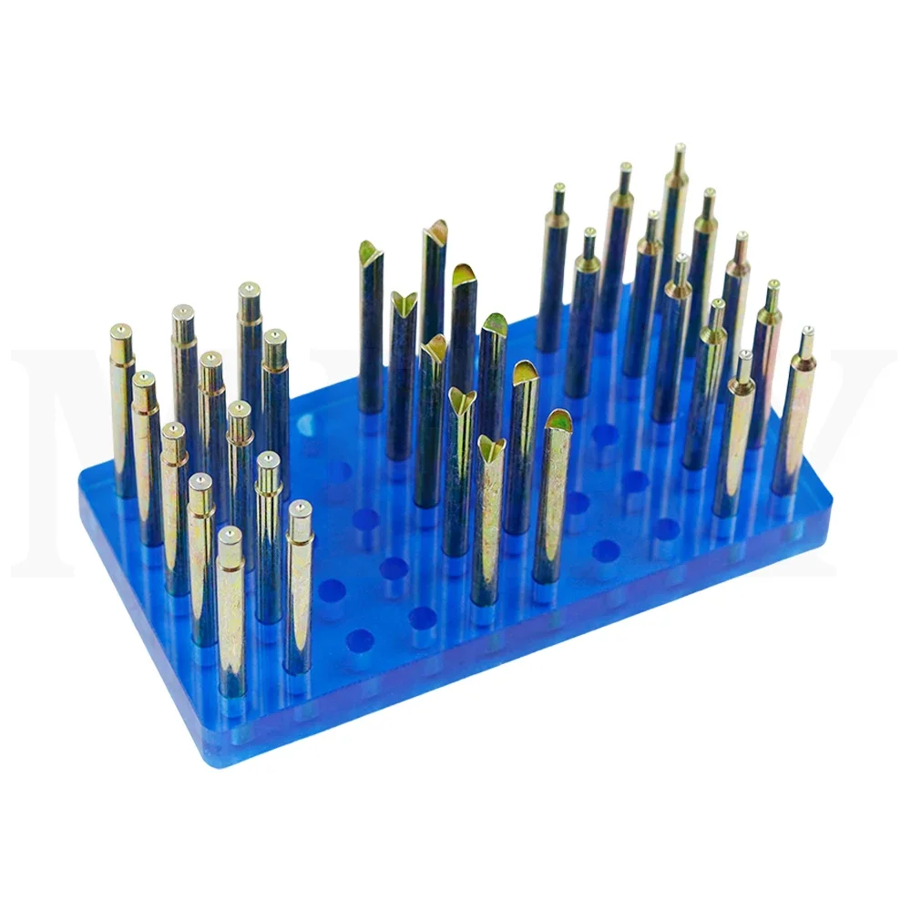 34pcs High Precision Gem Dopsticks Set Diameter 6MM Length 65MM Gemstone Dop Stick with Storage Box Stone Faceting Grinding Tool