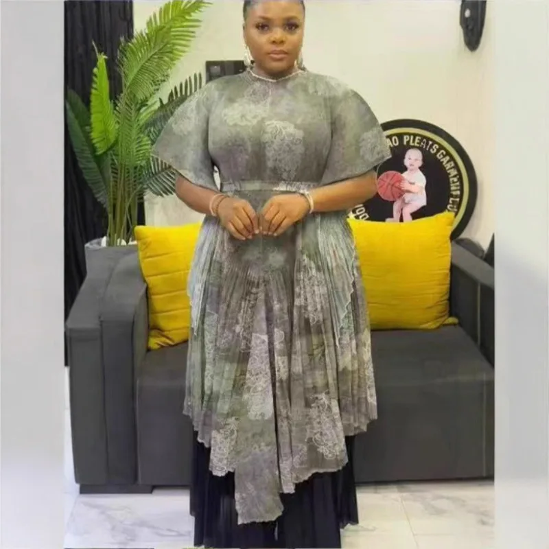 미야케 플리츠 팬츠 플리세 여성 2025 프린트 루즈 디자인 감각 가을 신상 하이웨이스트 스트레이트 팬츠 스키니 캐주얼 팬츠