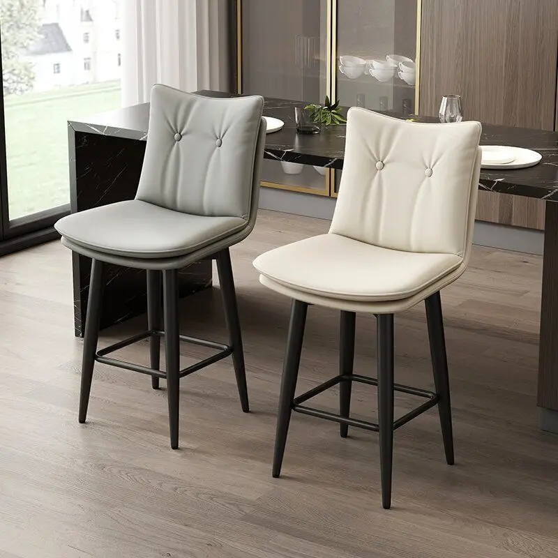 

Wrought iron rotating bar chair household island chair light luxury bar chair backrest commercial cashier front desk high stool