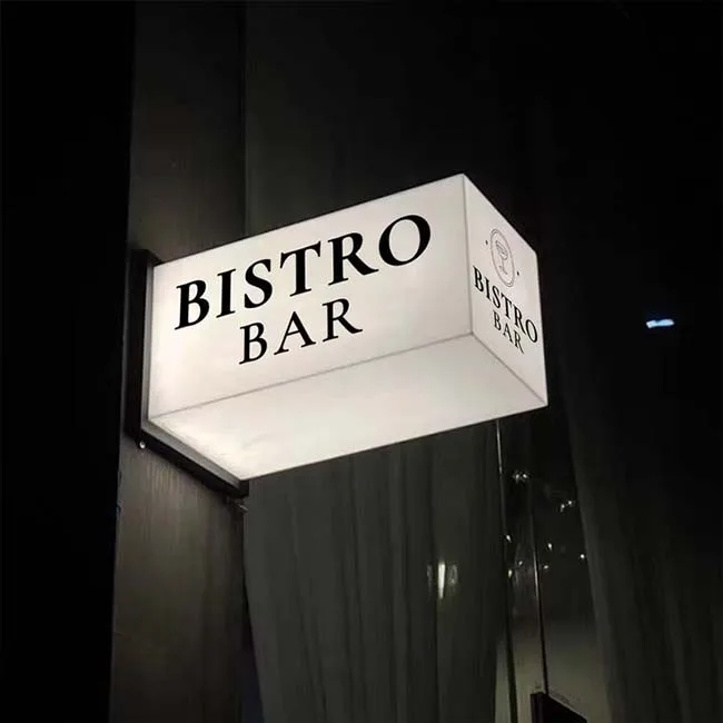 Custom 3D Cube Outdoor Wall Advertising Acrylic Light Box LED Signage and Displays for Store Supermarket Direction