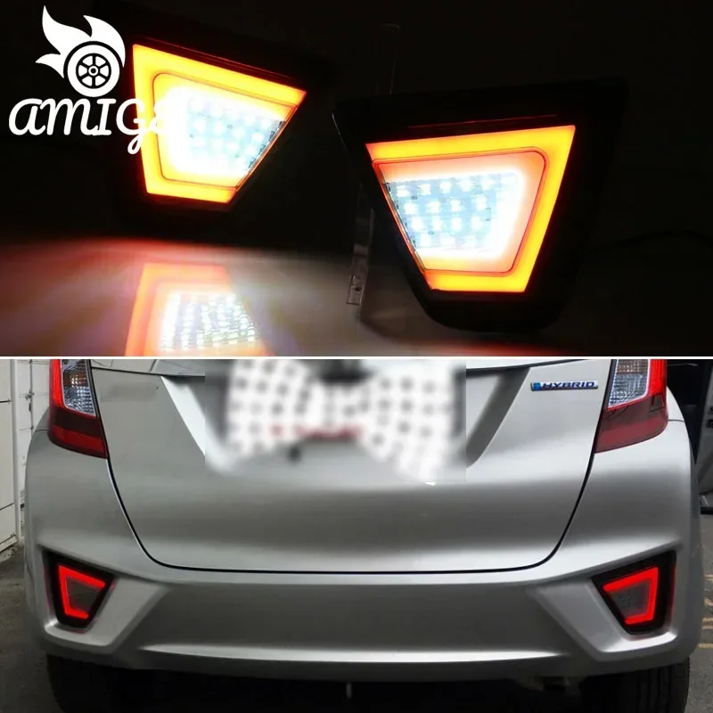 

Car Accessory For Honda Fit Jazz 2015 2016 2017 Rear Reverse Lamps Brake Reflector Turn Signal LED Bumper Lights