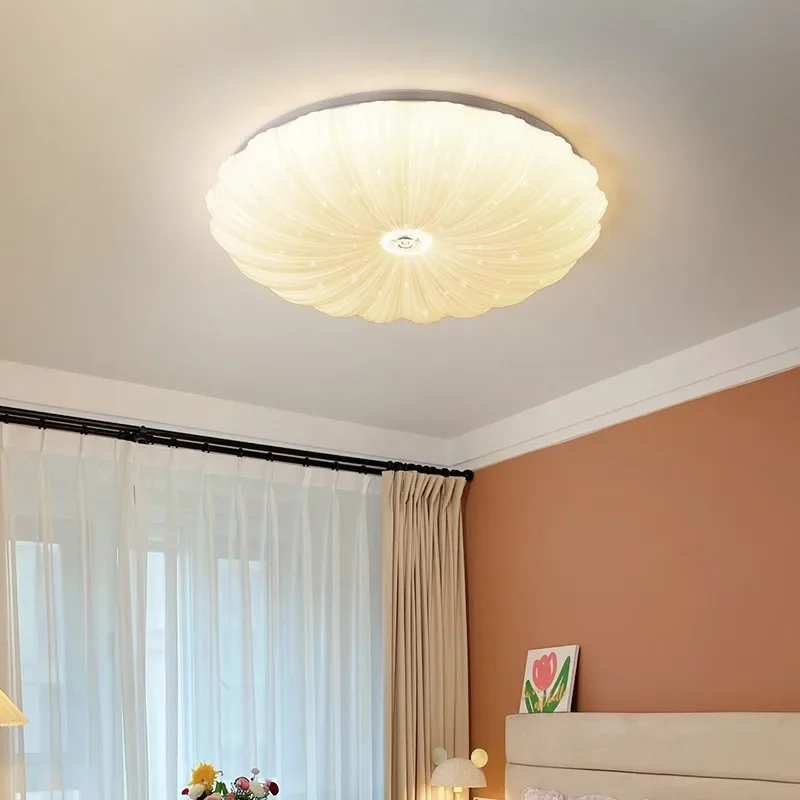 Plafon cangkang modern minimalis seni kreatif lampu LED bintang kamar tidur bergaya baru model labu