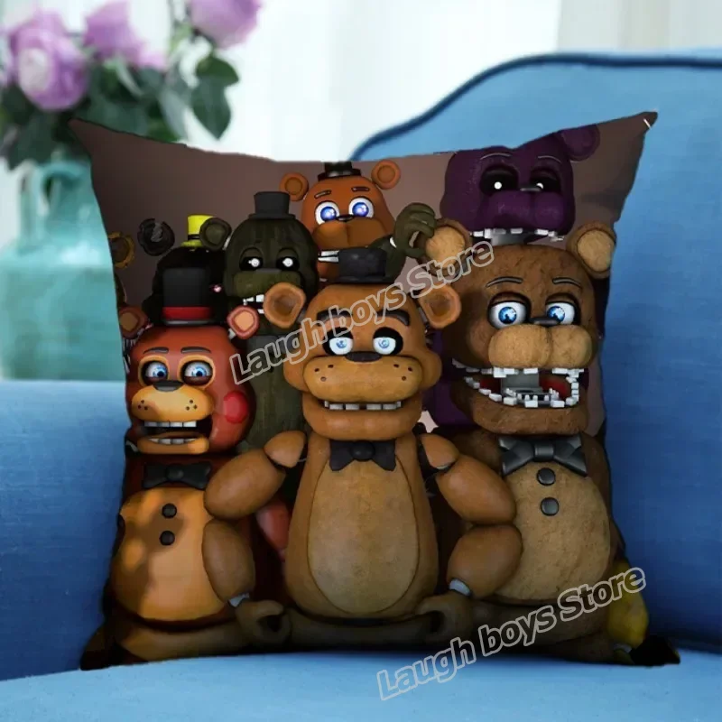 FNAF-Five Nights at Freddy\'s Square Pillowslip Plush Cushion Fronha, Anime Home Bedroom Decoration, Kids, Boy, Girl, Birthday Gift